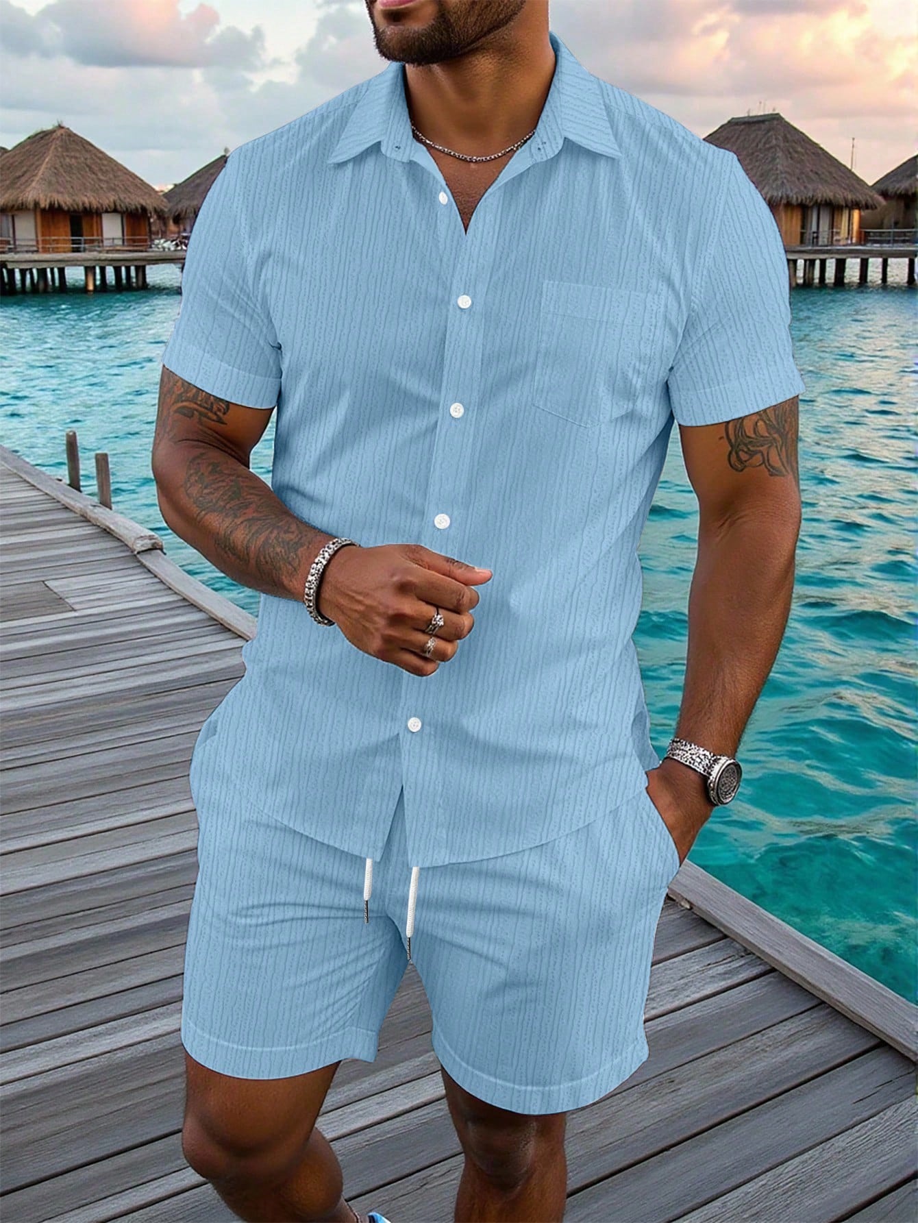 Men's Linen Style Set - Maldivas™