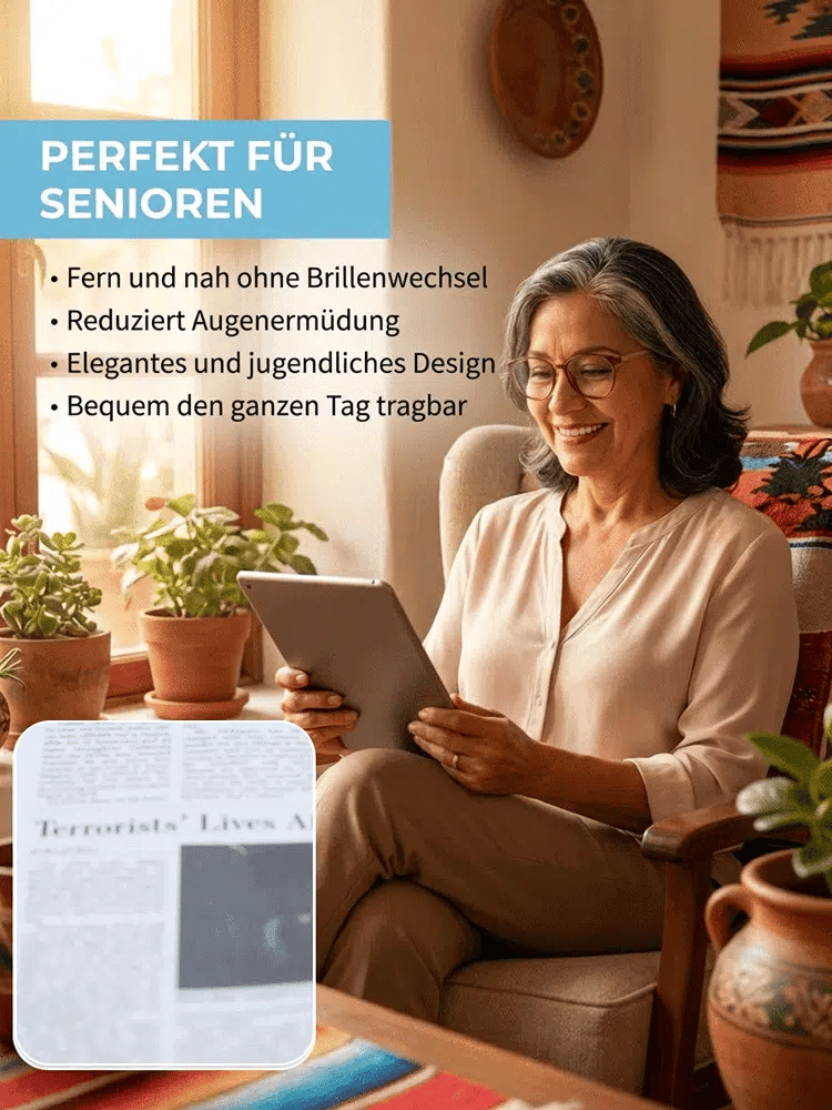 ZOom - Blaulichtfilter-Brille mit Autofokus für Nah- und Fernsicht.