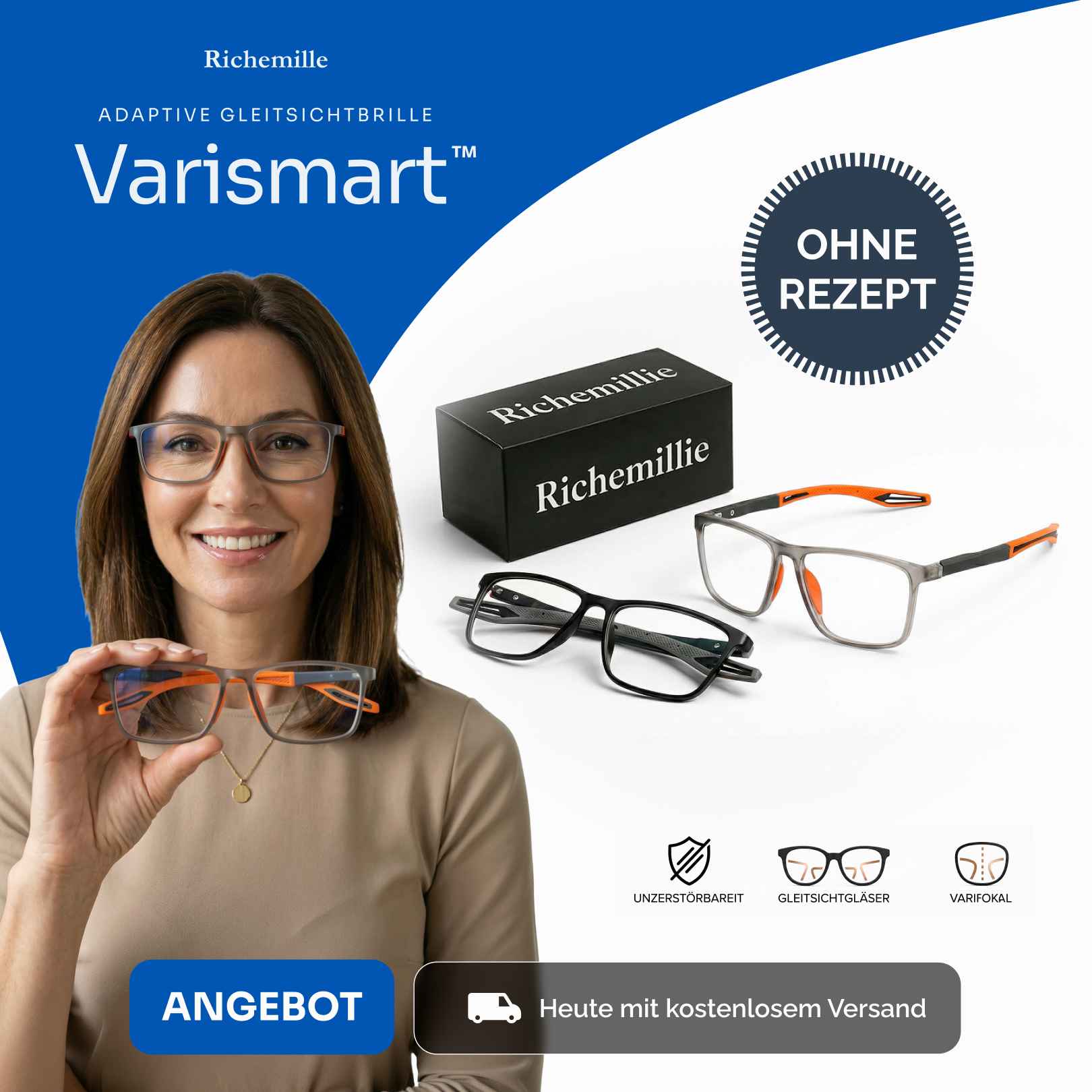 VariSmart™ Adaptive Gleitsichtbrille + Brillenetui: Jetzt 1+1 GRATIS sichern!