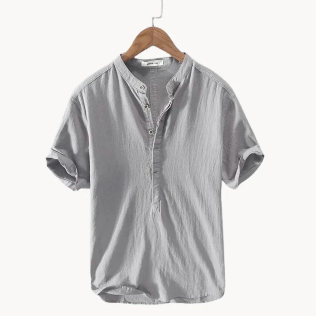 Men’s Mandarin Collar Shirt – Light, Soft and Breathable