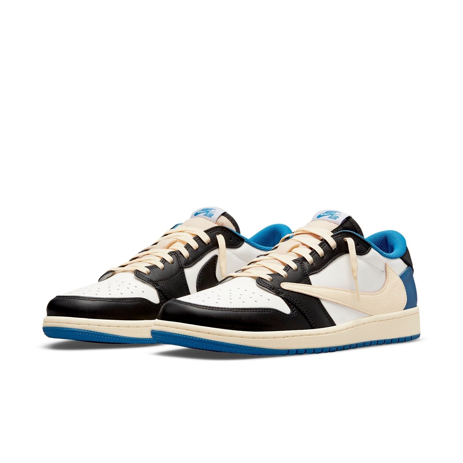 Air Jordan1 Retro Low x Fragment Design x Travis Scott x 'Sail Black Military Blue'