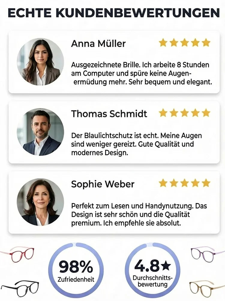 ZOom - Blaulichtfilter-Brille mit Autofokus für Nah- und Fernsicht.