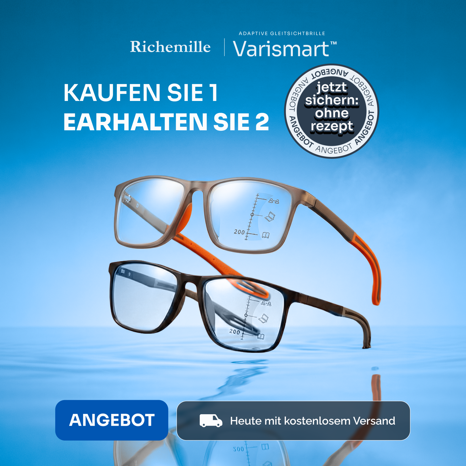 VariSmart™ Adaptive Gleitsichtbrille + Brillenetui: Jetzt 1+1 GRATIS sichern!