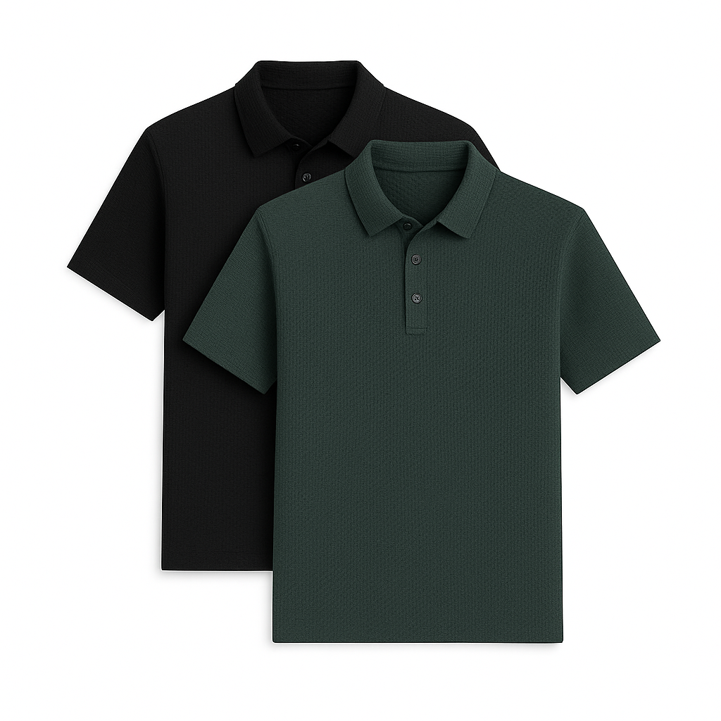 Ultra Fresh Silk Ice Polo Shirt (2-Pack + Free Watch)
