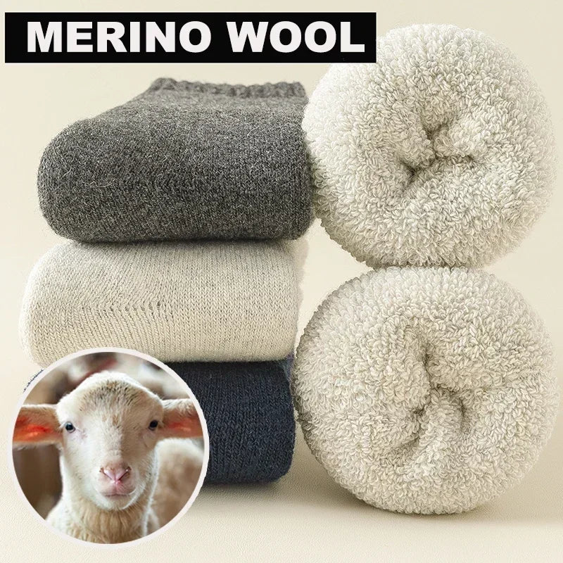 (3 Paar) Warme Socken aus Merinowolle