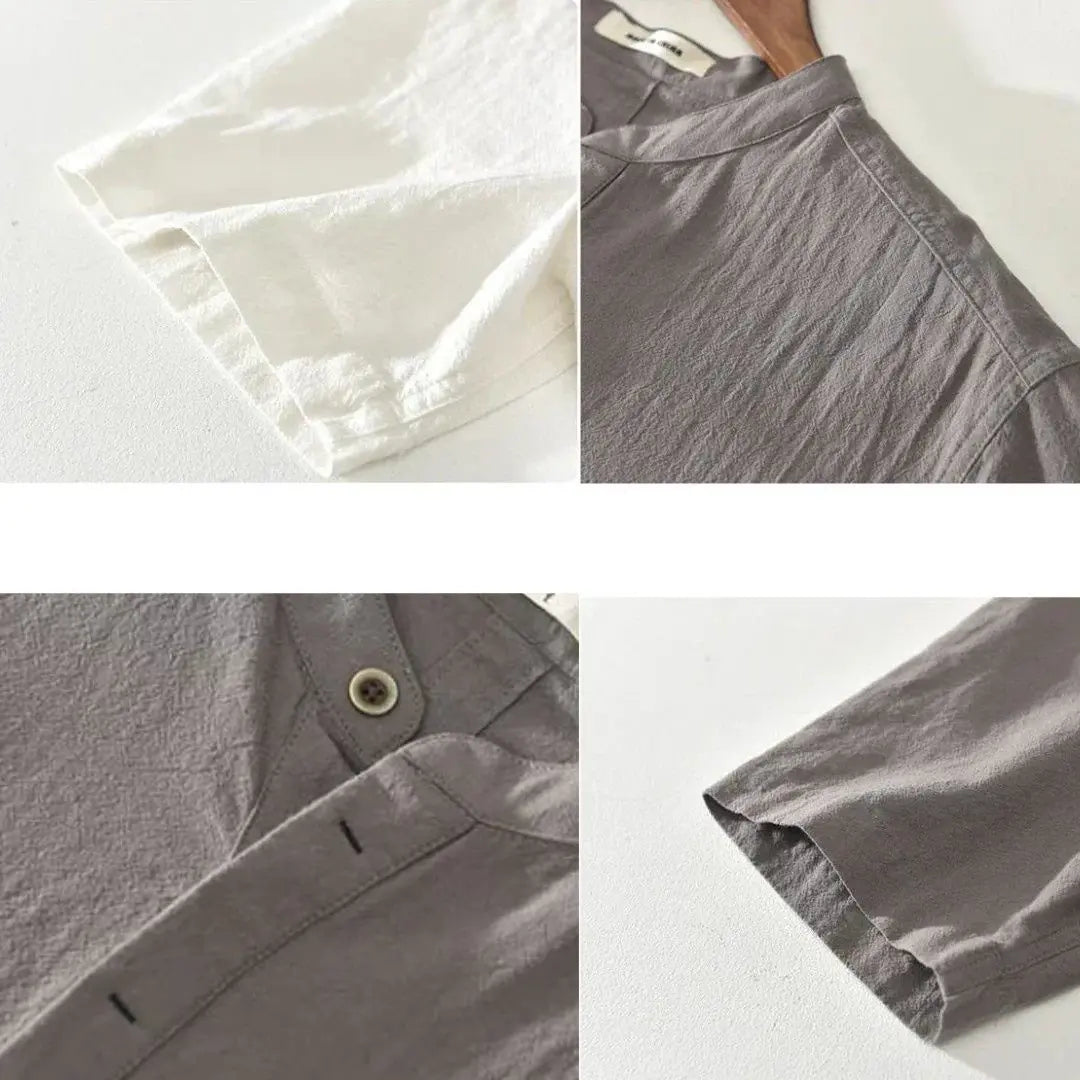 Men’s Mandarin Collar Shirt – Light, Soft and Breathable